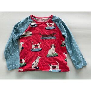 Mini Boden Girls' 4/5 Long Sleeve Dog Printed Shirt